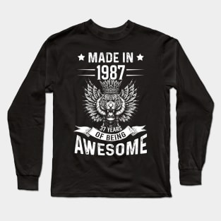 Made In 1987 37 Years Of Being Awesome Birthday Long Sleeve T-Shirt